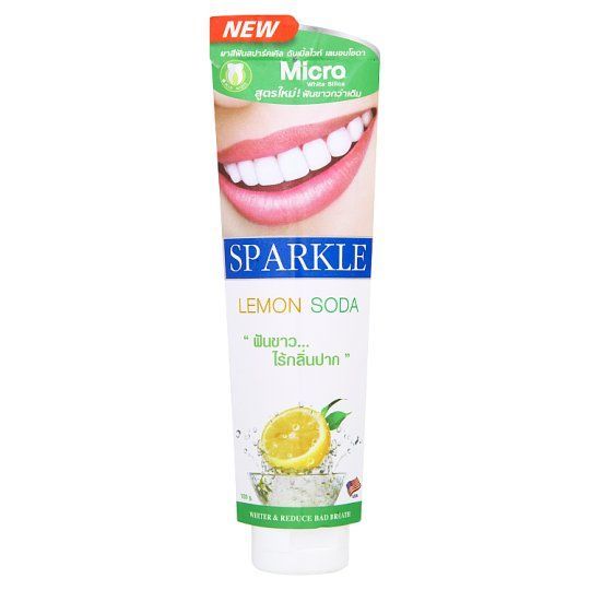 ยาสีฟัน Sparkle Double White Lemon Soda ยาสีฟันที่มีฟลูออไรด์สูง 1,500 ppm