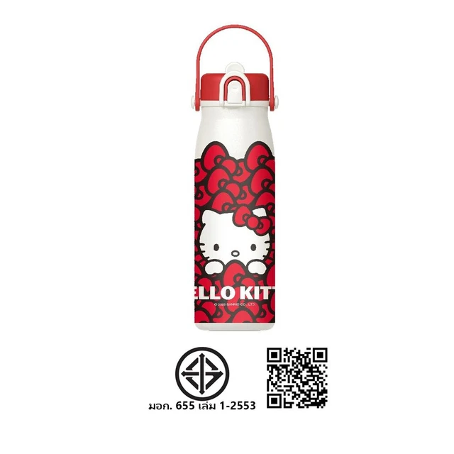 STAINLESS TUMBLER KITTY RIBBON RED 500 ML