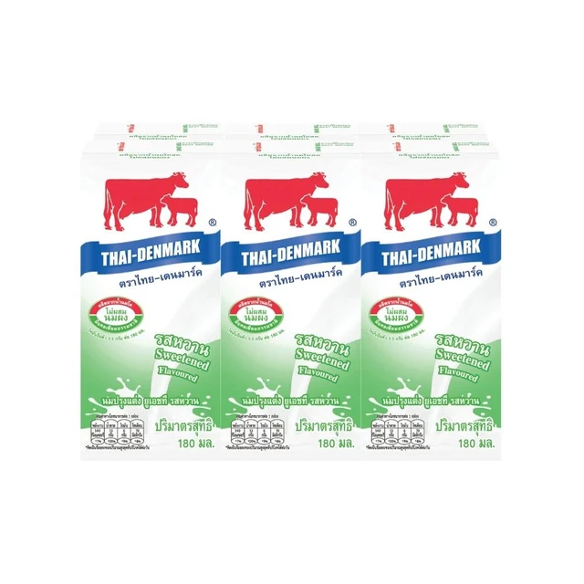 THAI-DENMARK SWEET FLAVOUR UHT MILK 180 ML PACK 6