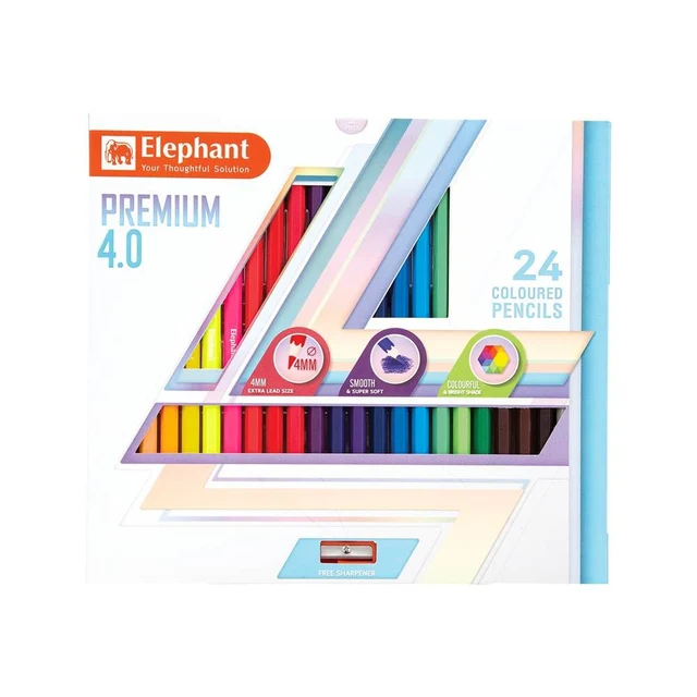ตราช้างดินสอสีไม้แท่งยาว 24 สี