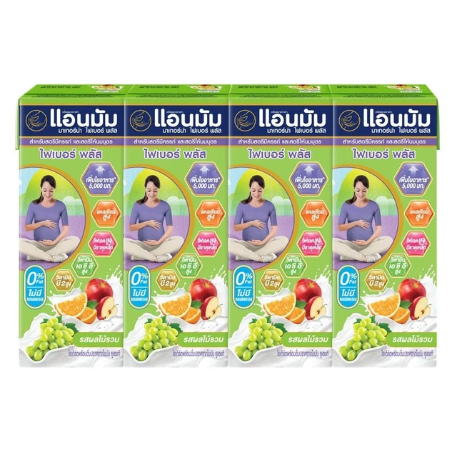แอนมัม นมเปรี้ยวยูเอชที รสผลไม้รวม 180 มล. แพ็ค 4