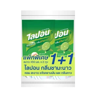 LIPON DISHWASH LEMON TEA REFILL 450 ML PACK 2