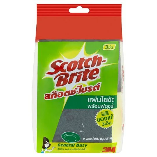 SCOTCH BRITE SPONGE 3X4 PK2+1