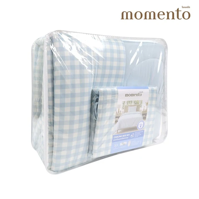 MOMENTO COOLING BED SET BLUE 3.5 FT+DUVET 60X80 INCH