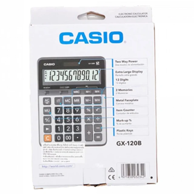 คาสิโอ เครื่องคิดเลข GX-120B (12หลัก)