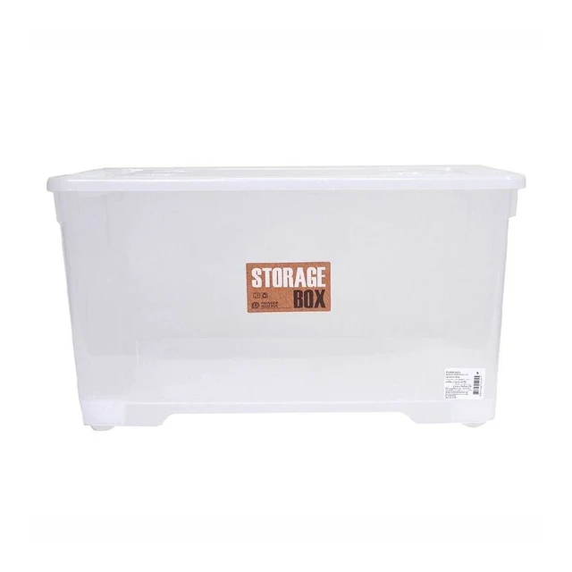 โลตัสกล่องล้อเลื่อนสีใส50ลิตร40X60X32 ซม.