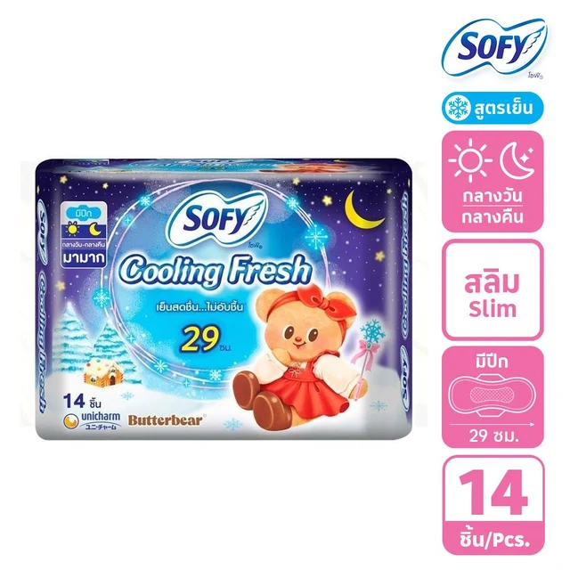 SOFY COOLING FRESH SLIM WING 29 CM 14 PCS.