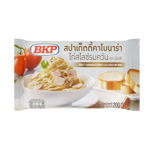 บีเคพี สปาเก็ตตี้คาโบนาร่าไก่รมควันแช่แข็ง 200 กรัม