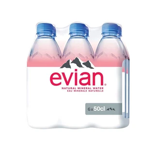 EVIAN NATURAL MINERAL WATER 500 ML.X6
