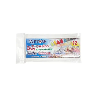 แอร์โรว์ สีน้ำ 12 สี หลอดพลาสติก 7.5 ซีซี
