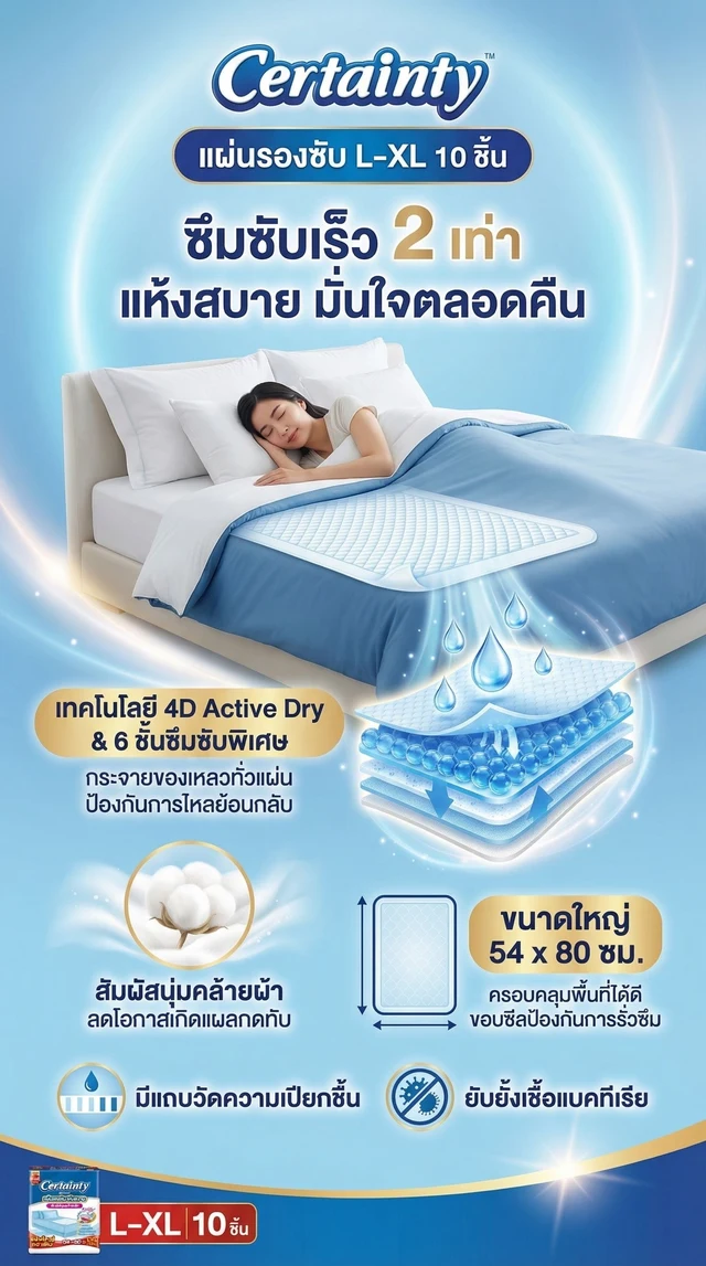 CERTAINTY BED SHEET L-XL 10 PCS