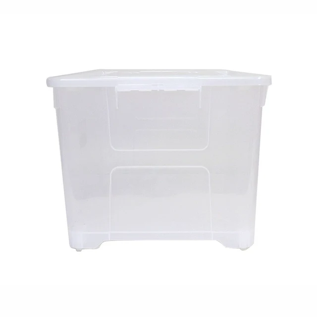 โลตัสกล่องล้อเลื่อนสีใส50ลิตร40X60X32 ซม.