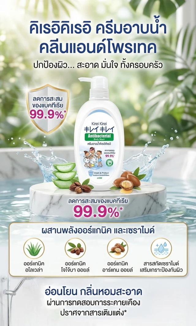 KIREI SHOWER CREAM CLEAN+PROTECT 500ML