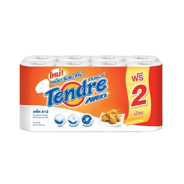 TENDRE KITCHEN TOWEL 6 FREE 2 ROLLS