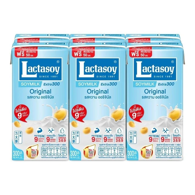 LACTASOY UHT SOY MILK SWEETENED EXTRA 300 ML PACK 6