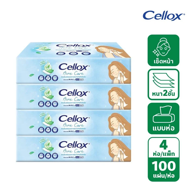CELLOX FACIAL ACNE CARE SOFT PACK 100 SHEET X4