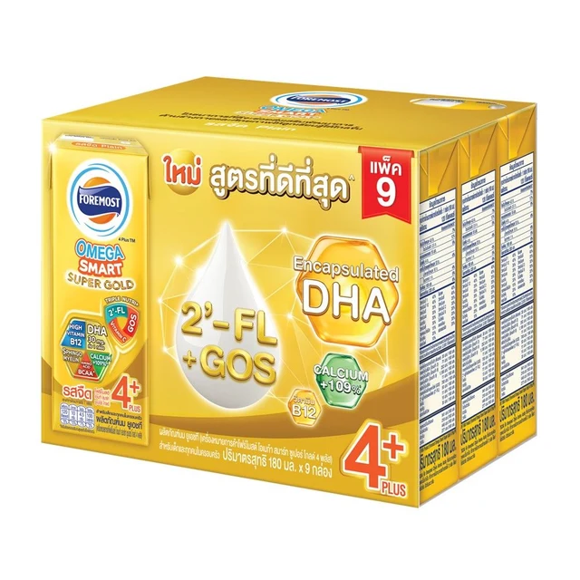 โฟร์โมสต์ โอเมก้า ซูเปอร์โกลด์ 4+ รสจืด 180 มล. แพ็ค 9