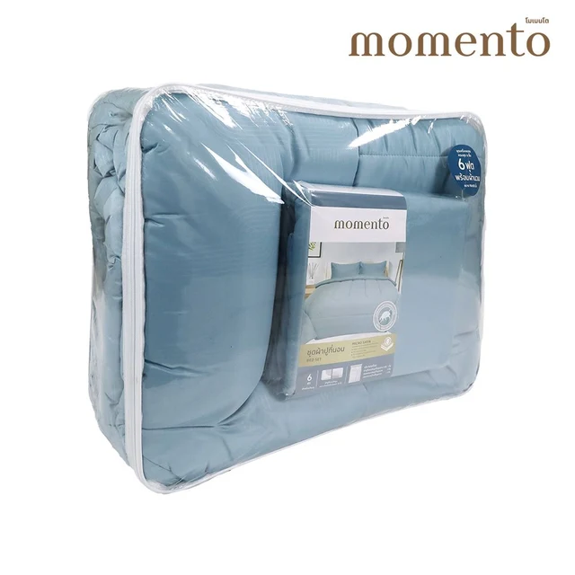 MOMENTO BED SET MICRO SATIN GREEN 6 FT+COMFORTER 90X100 INCH
