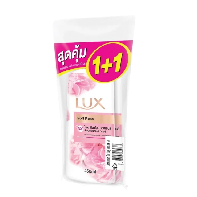 LUX SWC SOFT ROSE PINK 450ML X2