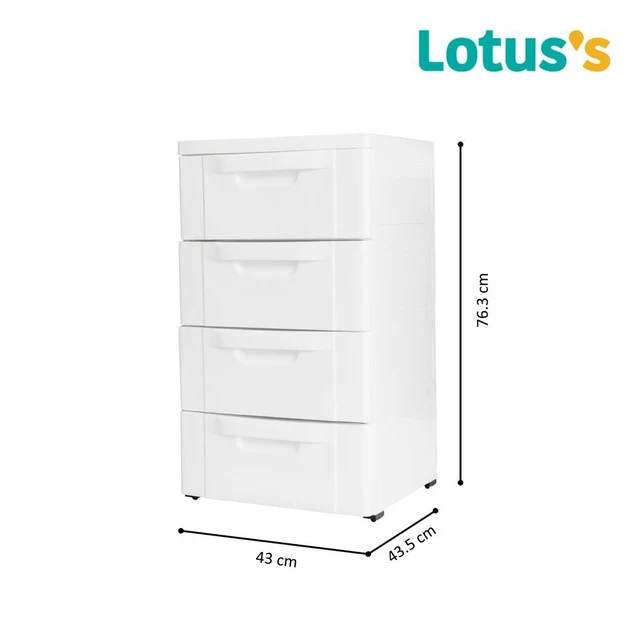 LOTUSS HOME CABINET WHITE 4 LAYER#1600