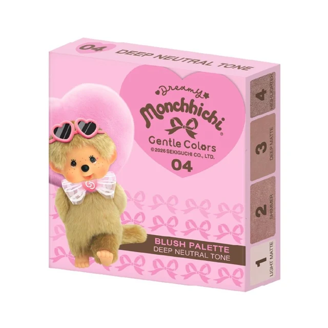 GENTLE COLORS X MONCHHICHI BLUSH PALETTE 04 DEEP NEUTRAL 7 G