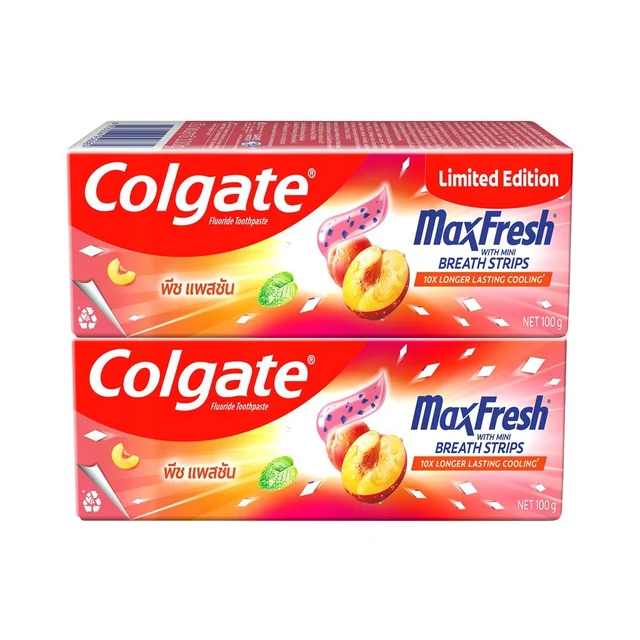 COLGATE TOOTHPASTE MAXFRESH PEACH 100 G. PACK 2