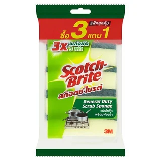 SCOTCHBRITE SPONGE 3X4INCHES PACK3+1