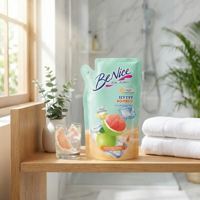 BENICE ICY POMELO SHOWER CREAM REFILL 400 ML.
