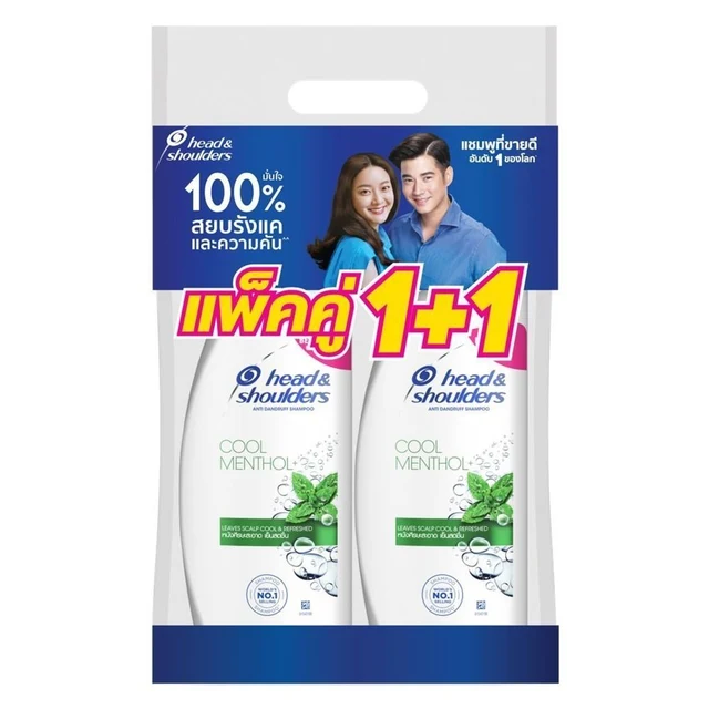 HEAD AND SHOULDERS SHAMPOO COOL MENTHOL 370ML.X2