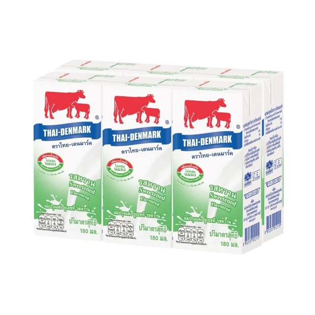 THAI-DENMARK SWEET FLAVOUR UHT MILK 180 ML PACK 6