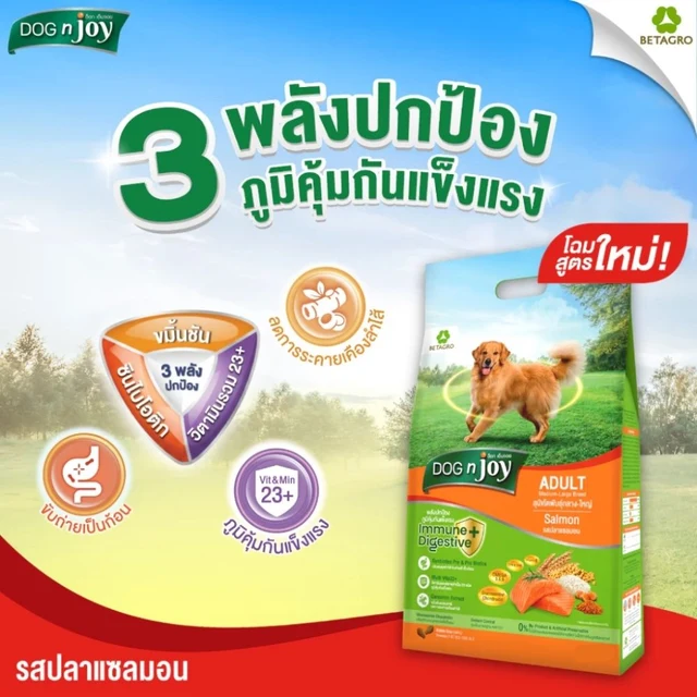 DOG N JOY DOG FOOD FOR ADULT SALMON 10 KG.