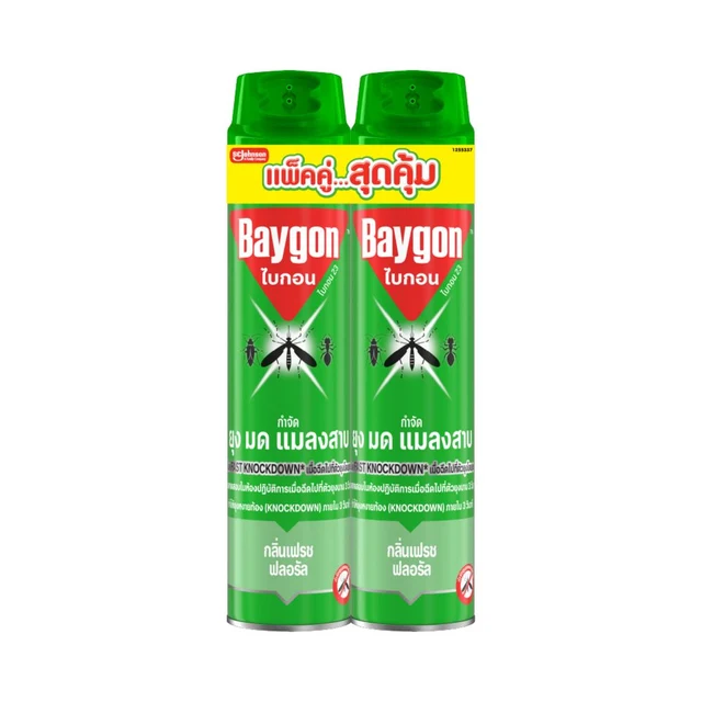 BAYGON GREEN SPRAY FRESH FLORAL 600ML.X2