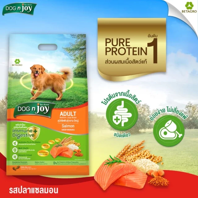 DOG N JOY DOG FOOD FOR ADULT SALMON 10 KG.