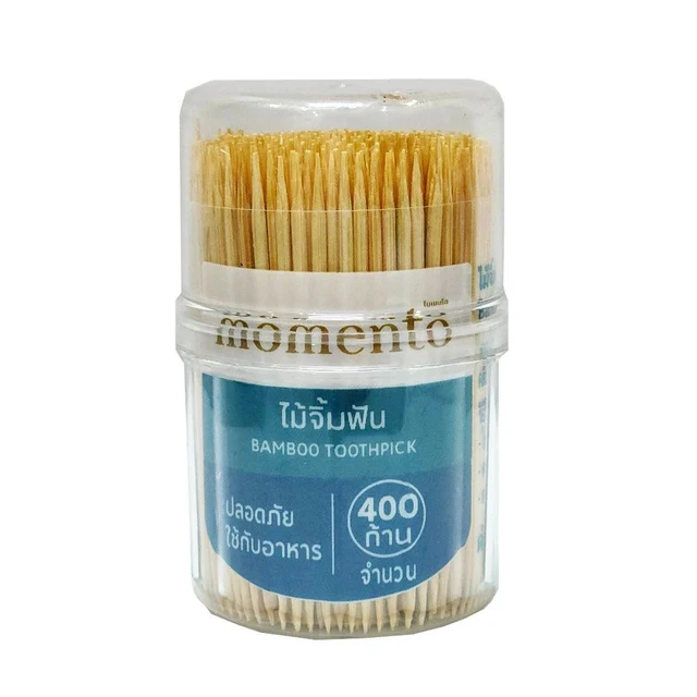 โมเมนโต ไม้จิ้มฟัน กระปุก 2ปลาย 400 ก้าน