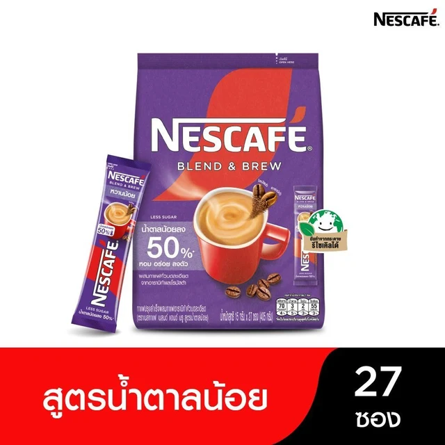 เนสกาแฟเบลนด์แอนด์บรูน้ำตาลน้อย15กX27ซ