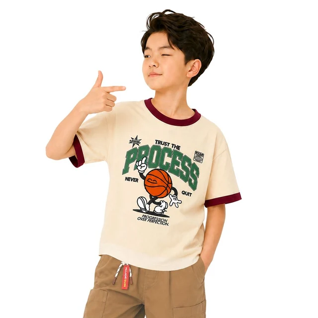 MESTYLE T-SHIRT PRINTED PREPPY SPORT CREAM SIZE 12