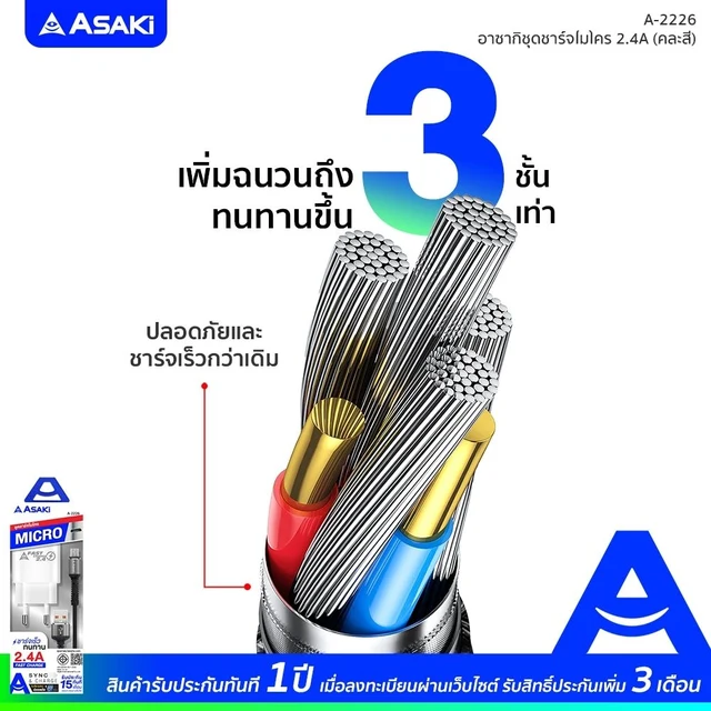 ASAKI SET CHARGE MICRO 18W A-2226 (ASSORTED)