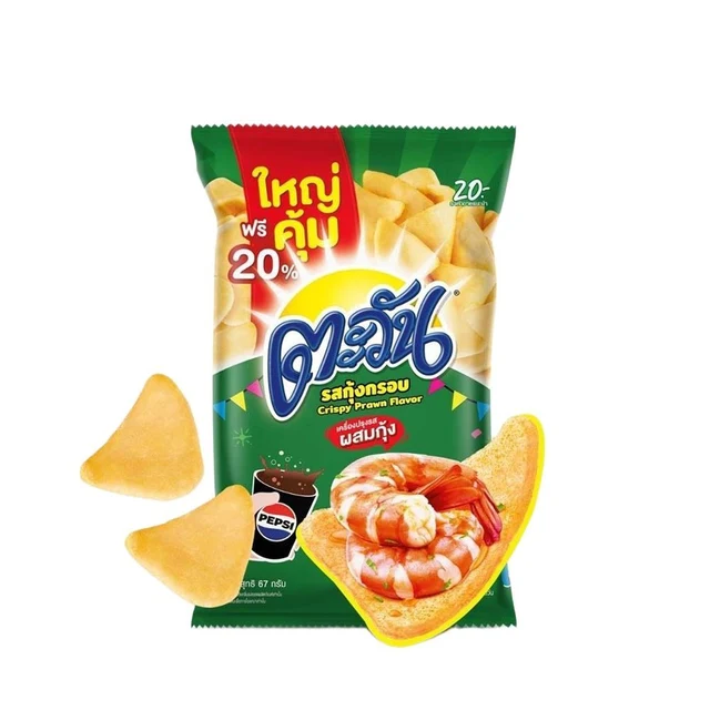 ตะวัน ข้าวเกรียบรสกุ้งกรอบ 67 กรัม