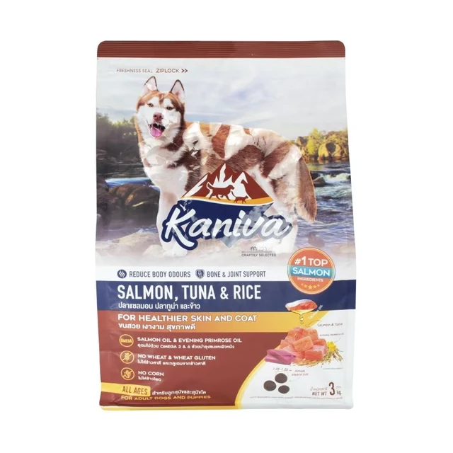 KANIVA DOG FOOD SALMON TUNA AND RICE 3 KG