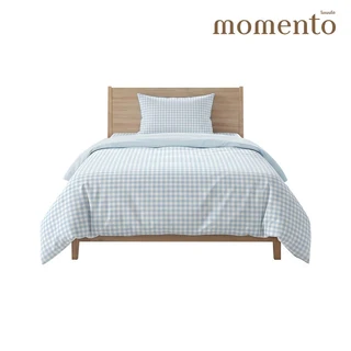 โมเมนโต ผ้าปูที่นอนแบบเย็น สีฟ้า 3.5 ฟุต+ผ้านวม 60X80 นิ้ว