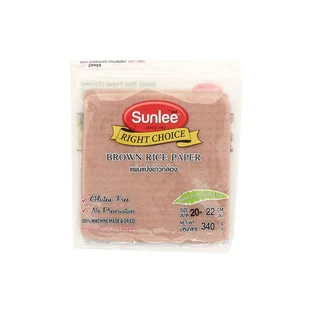 SUNLEE BROWN RICE PAPER SQUARE 340G.
