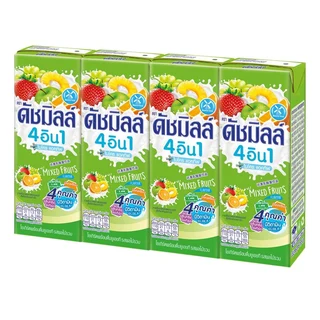 ดัชมิลล์ นมเปรี้ยวยูเอชที รสผลไม้รวม 165 มล. แพ็ค 4