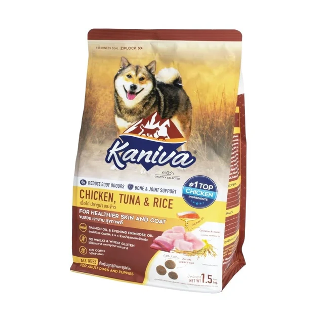 KANIVA DOG FOOD CHICKEN TUNA AND RICE 1.5 KG