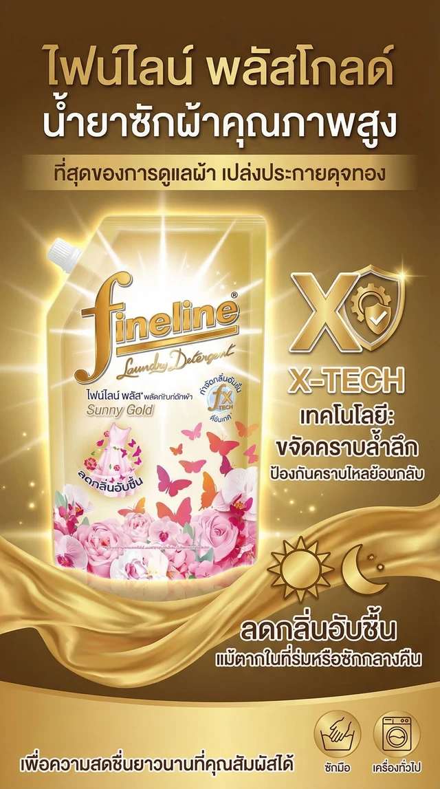 ไฟน์ไลน์น้ำยาซักผ้า พลัสโกลด์ 550 มล.