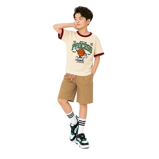 MESTYLE เสื้อแขนสั้นพิมพ์ลาย PREPPY สีครีม ไซซ์ 12