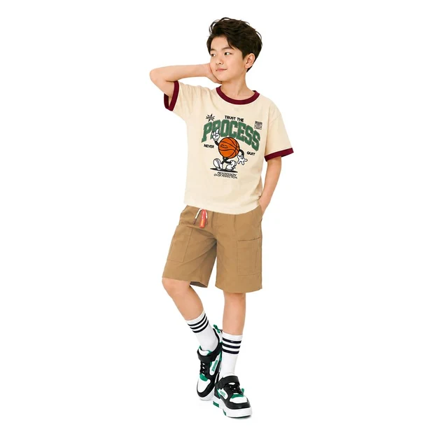 MESTYLE T-SHIRT PRINTED PREPPY SPORT CREAM SIZE 12