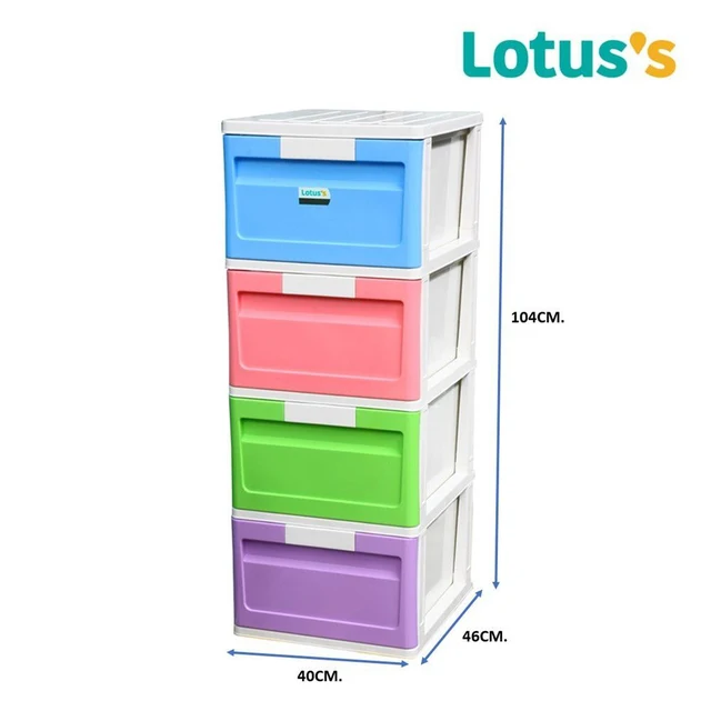 โลตัสตู้ลิ้นชักทรงสูง สีคัลเลอร์ฟูล ลิ้นชัก 4 ชั้น