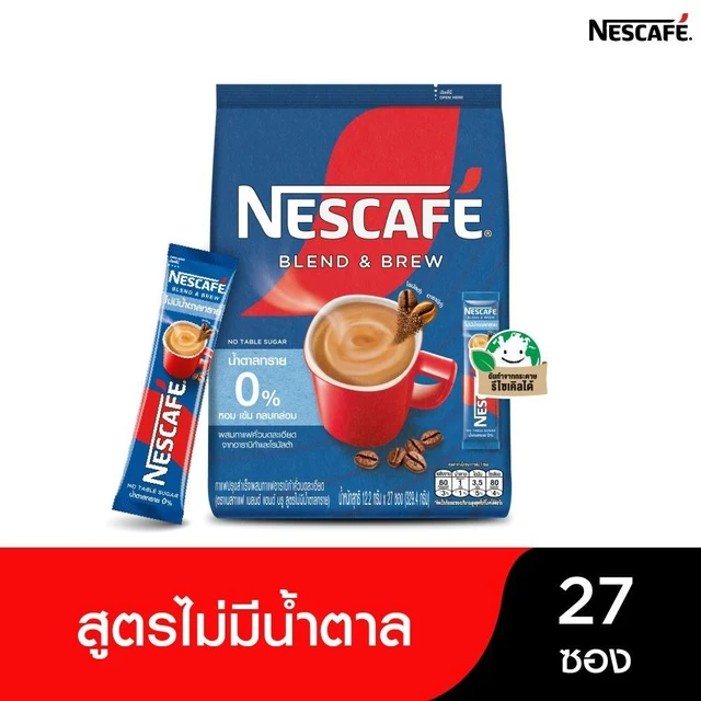 เนสกาแฟเบลนด์แอนดบรูไม่มีน้ำตาล12.2กX27ซ