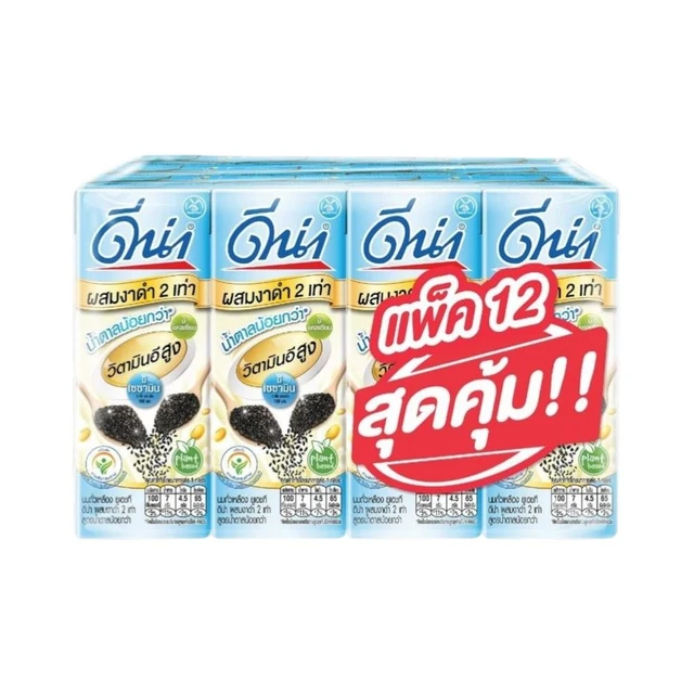 DNA UHT SOY MILK BLACK SESAME LOW SUGAR 180 ML PACK 12