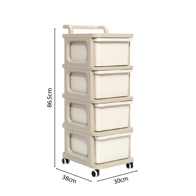 MOMENTO ROLLING CART CREAM 4 TIER